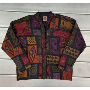 Millma Bolivia Alpaca Cardigan Sweater Womens Small Button Up Art to Wear